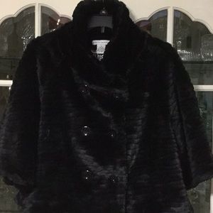 Black faux fur jacket